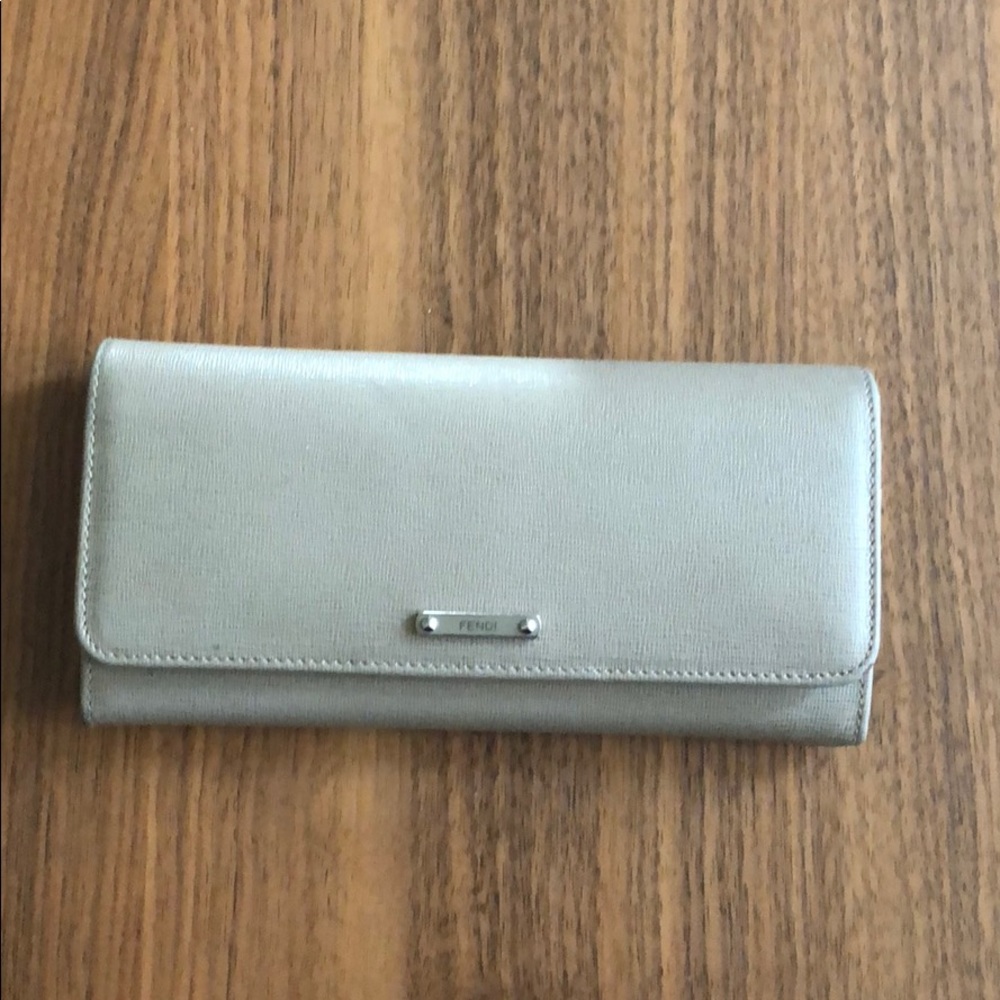 Authentic Fendi grey leather wallet